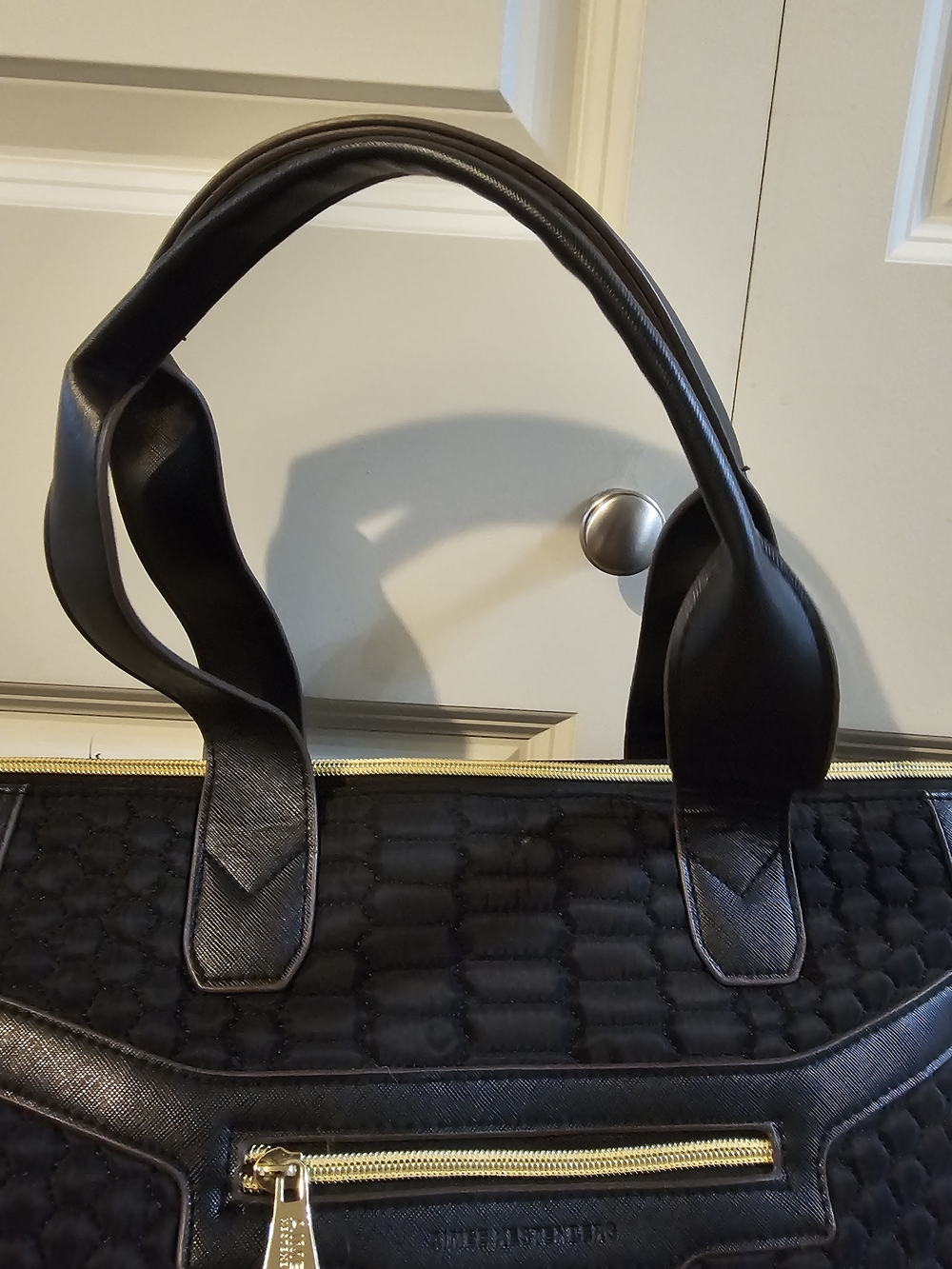 Aimee Kestenberg Black Quilted Tote with Gold Trim - Picture 10 of 16